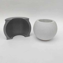 sphere pot mould flowerpot cement mold plant concrete area cylinder cube hexagon octagon 3d print model - Mito3D