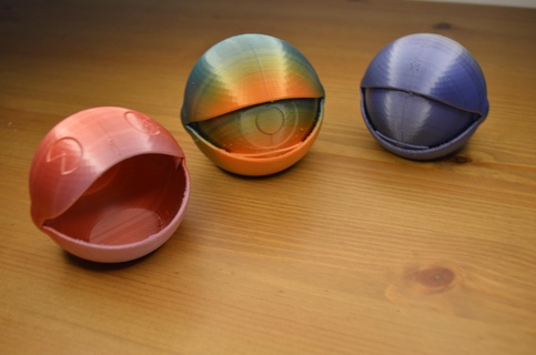 spherical box pac-man eye -print-in-place save 3d print model - Mito3D