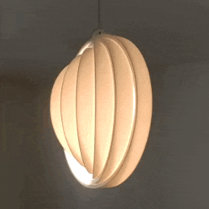 spherical lampshade lampsxcults lamp led striped print-in-place 3d print model - Mito3D