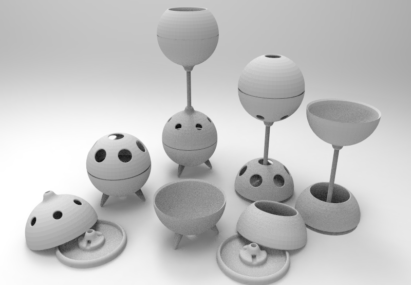 esferóide plantar plantadoresxcults suculentos matera modular Panela plantas plantador potes simples decorativo interior decoração esfera 3D print model - Mito3D