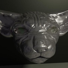 sphinx cat baldcat bigears realistic decor 3d print model - Mito3D