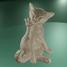 esfinge gato + poli animal garra fofa banheiro 3d print model - Mito3D