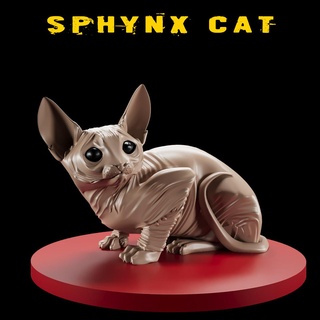 sphynx kedi yavrusu şekil vermek sfenks hayvan yaratık heykel büst kolay Yazdır kediler dekor dekoratif Sanat tasarım 3d print model - Mito3D