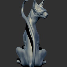 sphynx cat home 3dprintable eyes body 3d print model - Mito3D