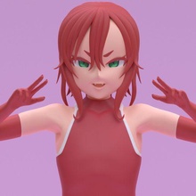 spicy redhead girl game anime 3d stl cute sexy character 3d print model - Mito3D