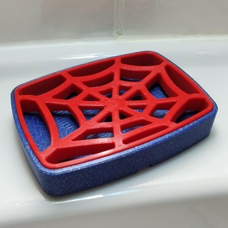 araña jabón plato Jabonera bandeja jabonera plataforma improvisada bañera baño seifenschale caja web telaraña 3d print model - Mito3D