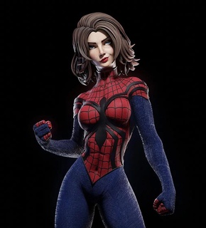 spider-girl 3d print spider gwen spiderverse spidergwen stacy spiderman peter parker peterparker web insect babe anime girl tentacles miniatures figurines spidergirl 3d print model - Mito3D