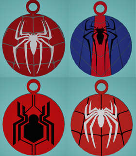 spider-man key ring pack spiderman rings lowpoly nosupports keychain 3d print model - Mito3D