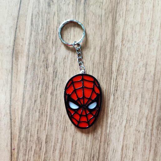 spider-man keychain key ring 3dlito spiderman marvel avengers peter parker 3D print model - Mito3D