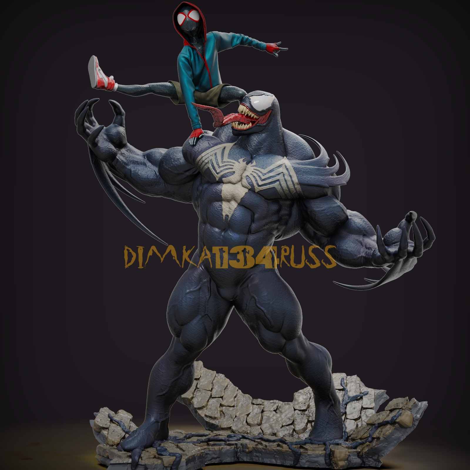 spider man veneno historietas súper héroe dibujos animados máscara araña hombre lejos hogar casa carnicería dimka134russ 3D print model - Mito3D