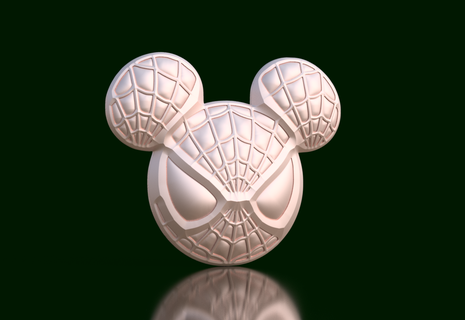 spider-mickey disney sculpture spidey twist Art mickey mouse shadow spider-man style collaboration superhero art decoration collectible figure pop culture unique creativity thematic product resin 3d print model - Mito3D