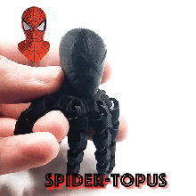 spider-topus flexi print-in-place octopus spiderman 3d print model - Mito3D