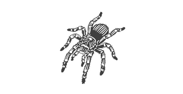 Spinne Tier Kunst 2d Emblem Dekoration Dekor Design Logo Mauer Zubehörteil Addams Halloween Grusel dunkel schwarz 3d print model - Mito3D