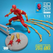 örümcek zırh yükseltme pack art action zip tie cable toys hot super iron avengers assemble ironman ironspiderman superhero posable marvel diy figure movable poseable articulation articulated ziptoys zipguy 3dzipguy 3d print model - Mito3D