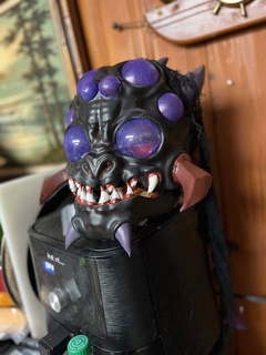 araignée bête mouvement mâchoire masque reine cryptid cosplay insecte démon LED yeux Halloween terrifiant 3d print model - Mito3D