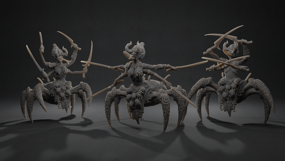 spider demons demon battle female human unique nsfw squad alternative changed modified proxy converted possesed morphed arachnid 3d print model - Mito3D