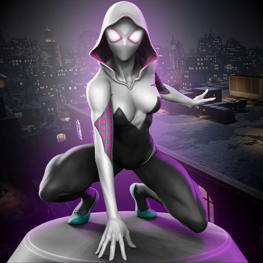 araignée Gwen homme art stacy pose figure femme spydergwen dessin animé hq anime diorama Jeux jouet jouets 3D print model - Mito3D