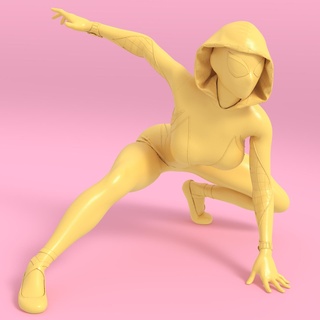 spider gwen pose 2 Game girl man female sony marvel disney figuries character spiderverse spiderman spiderwoman spidergwen girl-character figure stacy school-girl sculptures 3d print model - Mito3D