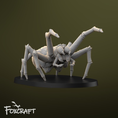 aranha rei ampla gigante aracnídeo stl raposa miniatura mini fantasia rpg 3d impressão subterrâneo horror criatura animal 3d print model - Mito3D