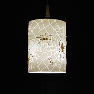 spider lithophane lampshade lamp spiders spiderwebs spooky halloween 3d print model - Mito3D