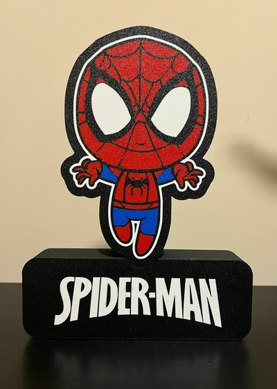 spider man led lightbox spiderman 3d print model - Mito3D