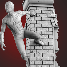 araignée homme 3d modèle stl impression cnc sculpture soulagement art merveille bandes dessinées statue super héros peter Parker verset 3d print model - Mito3D