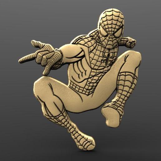 spider man bassorilievo art uomo bas di soccorso super eroe la marvel cnc il router 3D print model - Mito3D