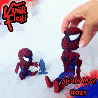 spider man flexi print-in-place + figure & keychain 3d print model - Mito3D