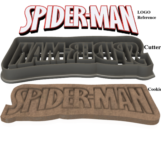 spider man logo cookie cutter spiderman stamp cookies cutters stamps 3D print model - Mito3D