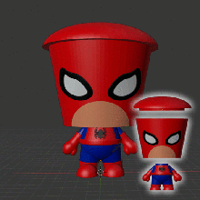 spider man peke various spider-man glass popcorn toy figure peter parker 3d print model - Mito3D