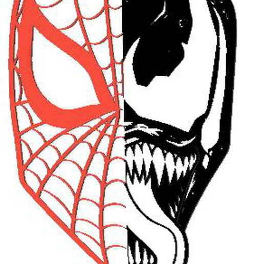 spider man venon silhouette - frame 3D print model - Mito3D