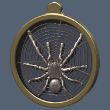 spider médaillon en bas-relief de la version bijoux l'araignée toile 3d print model - Mito3D