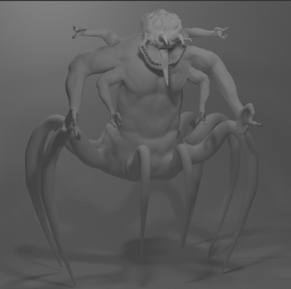 araignée monstre jouet dnd panthère Jeu hight poly anime homme 3d print model - Mito3D