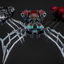 spider pack game legs six legged monster creature eyes glowing bundle package 3d print model - Mito3D