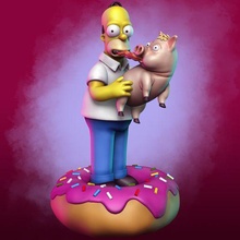 örümcek domuz Simpson Sanat Homer 3d print model - Mito3D