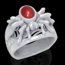 araña anillo de la joyería impresión 3d modelo oro lujo imprimible brillante precioso el platino cabujón las arañas joya diamante belleza etapa hobby mario oso los anillos 3d print model - Mito3D