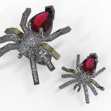 araña conjunto joyería colgantes anillos accesorios stl anillo 3d print model - Mito3D