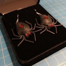 spider set earrings 5mm body gem 3mm eyes jewelry 3d print model - Mito3D