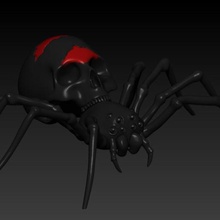 spider skull Kunst Schädel 3d print model - Mito3D