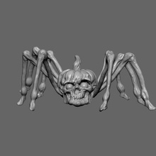 örümcek kafatası kabak Sanat balkabağı Ekim cadılar bayramı ürkütücü 3d print model - Mito3D