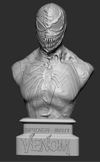araña veneno hombre busto 3d print model - Mito3D