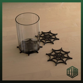 spider web coasters glass halloween spiderweb 3d print model - Mito3D