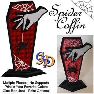 aranha rede caixão Bruxas estante gótico bruxa vampiro decoração teia assustador arte manto mão wiccan tarântula 3d print model - Mito3D