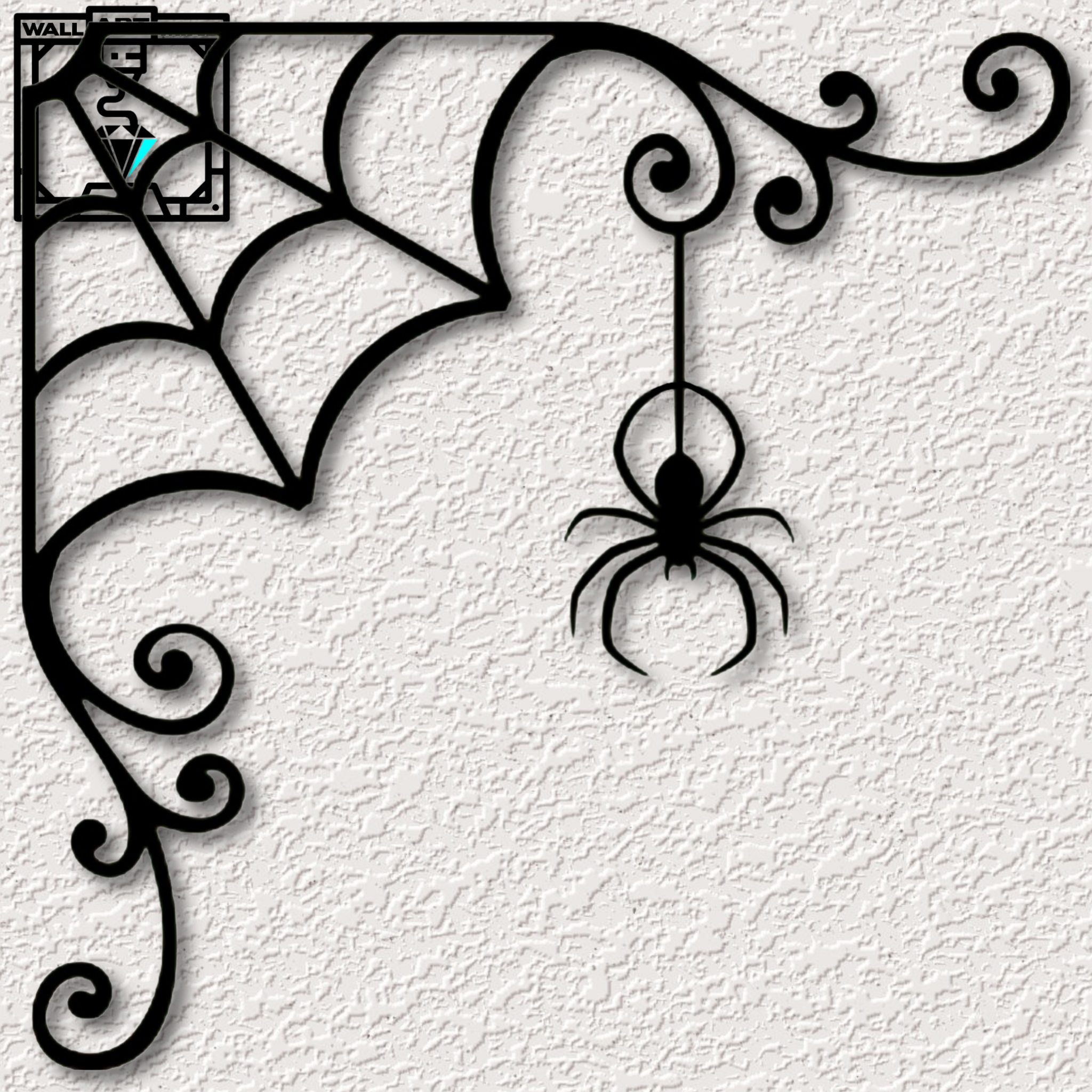 ragno ragnatela parete arte arredamento 2d goth Gotico buio Halloween gratuito vedova punk raccapricciante strega 2dart decorazione animale insetto 3D print model - Mito3D