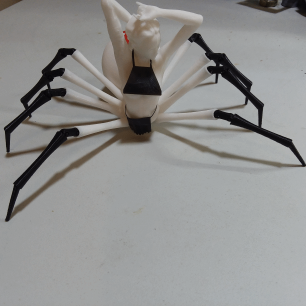 spider witch creepy art flexible desktop creature articulated 3D print model - Mito3D