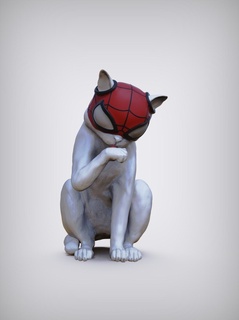 spidercat - miles morales spiderman moral compass superheroes amazing spider-man toys print3d art toy animal cat spider 3d print model - Mito3D
