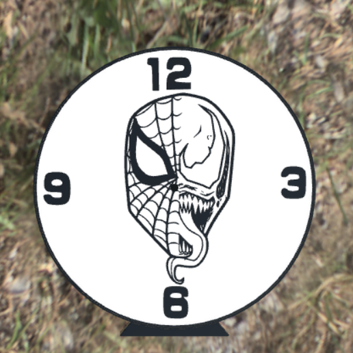 spiderman venom LED l'horloge 3D print model - Mito3D