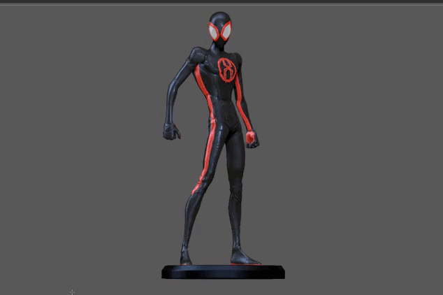 hombre araña spiderverse millas morales estante soporte 3d impresión 3D print model - Mito3D