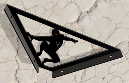 homme araignée angulaire mur étagère support Accueil maison carré décoration 3d print model - Mito3D