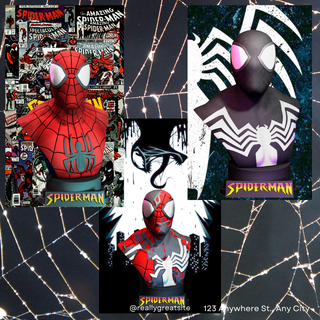Spider Büste Pack Spinnengift vergiftet Kunst Wunder Comic Comics Marvel 3d print model - Mito3D